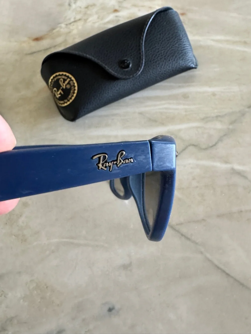 Ray-Ban Navy Blue Wayfarer Sunglasses with Gradient Lenses - Picture 2 of 3